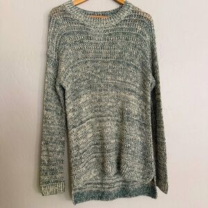 NWT Boutique Brand Kye Mi Marled Green Open Weave Sweater Women’s Size Large L